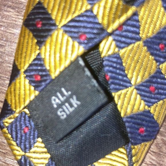INNOCENTI Italy for Tom James NECK TIE Yellow Blue & Red 100% SILK - Picture 5 of 7